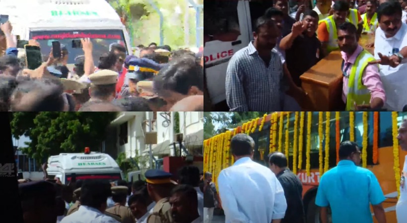 Oommen Chandy's body was brought to Thiruvananthapuram