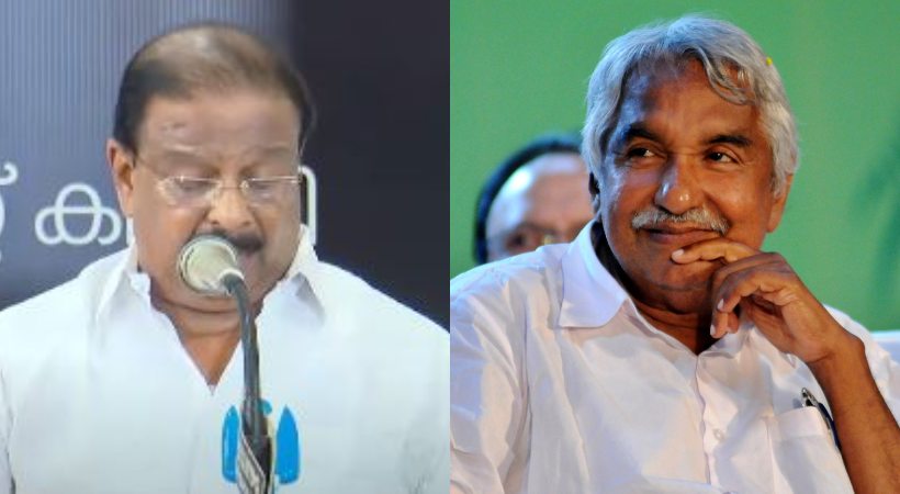 K Sudhakaran on Oommen Chandy at kpcc program