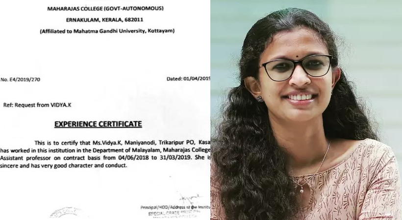 vidya fake document found