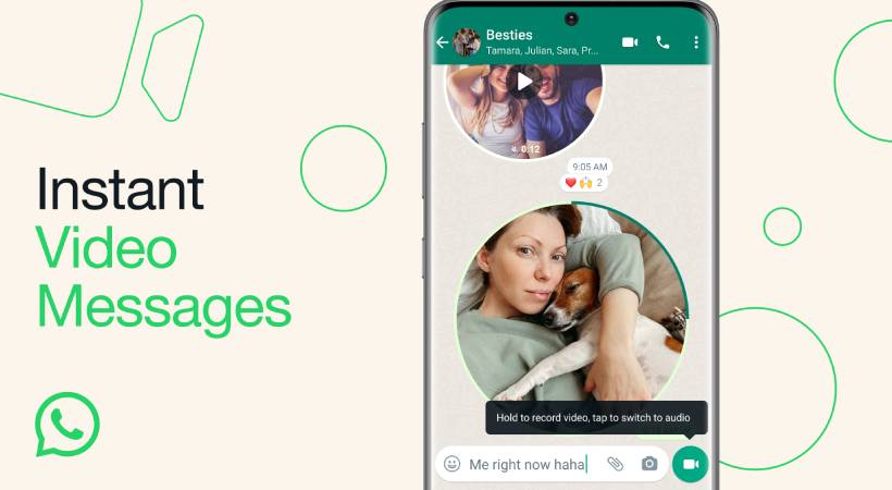 Whatsapp instant video messaging feature