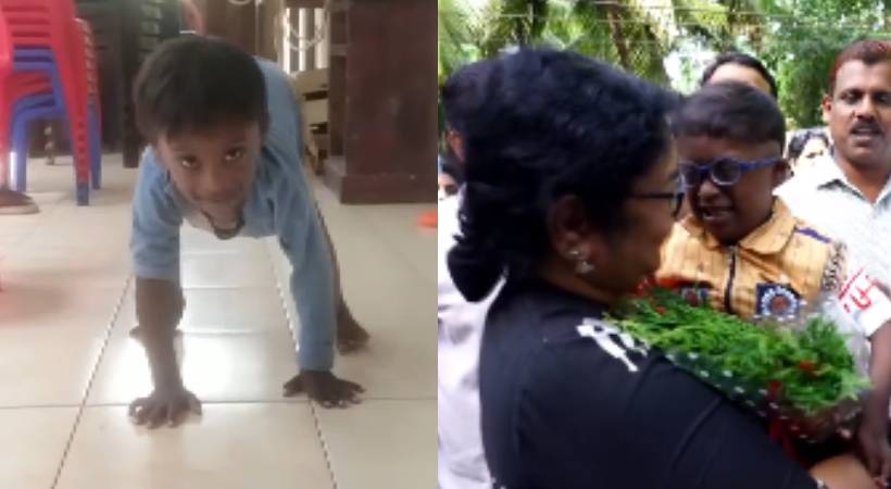 harshan overcame disability minister visits