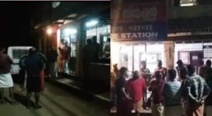 CPIM protest in Kannur Muzhakkunn police station