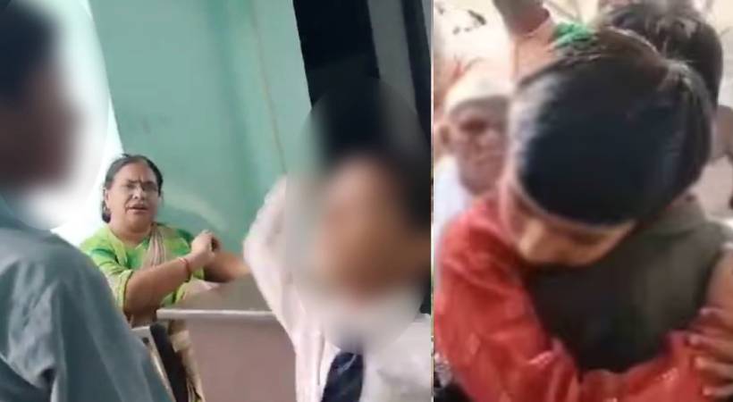 Muslim kid hugged by classmate