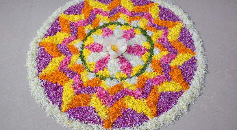 how to make flowers carpet for onam