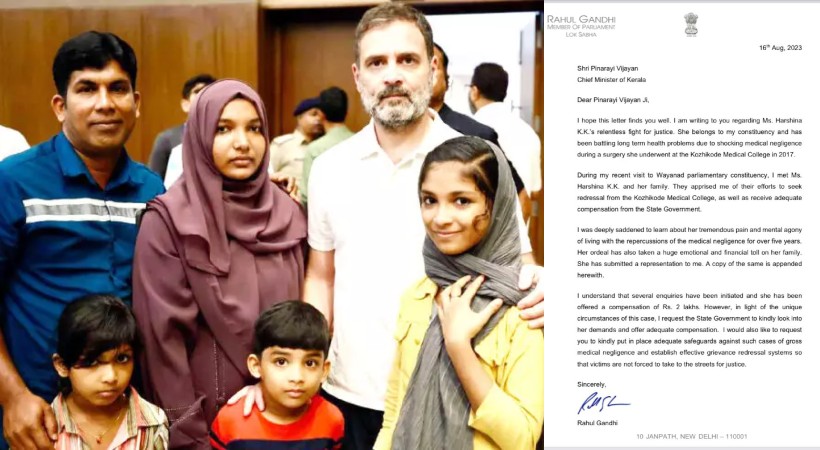 Rahul Gandhi's letter to the CM Pinarayi Vijayan
