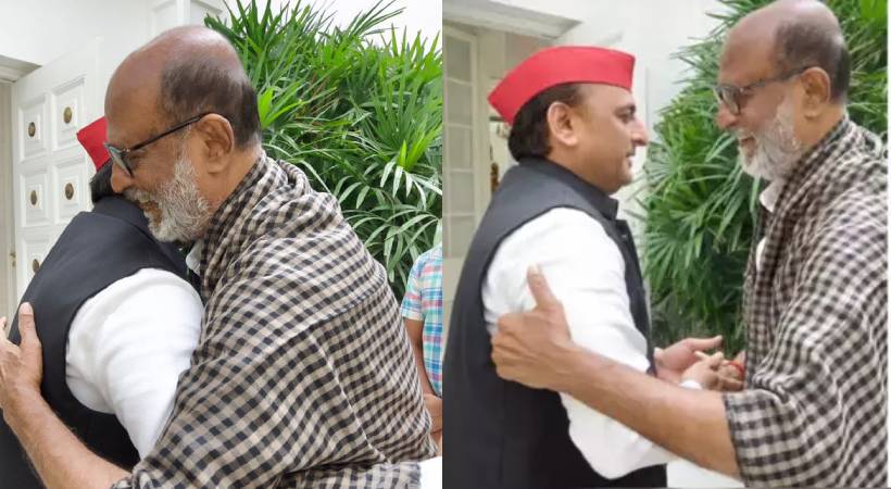 Rajinikanth visits SP leader Akhilesh Yadav