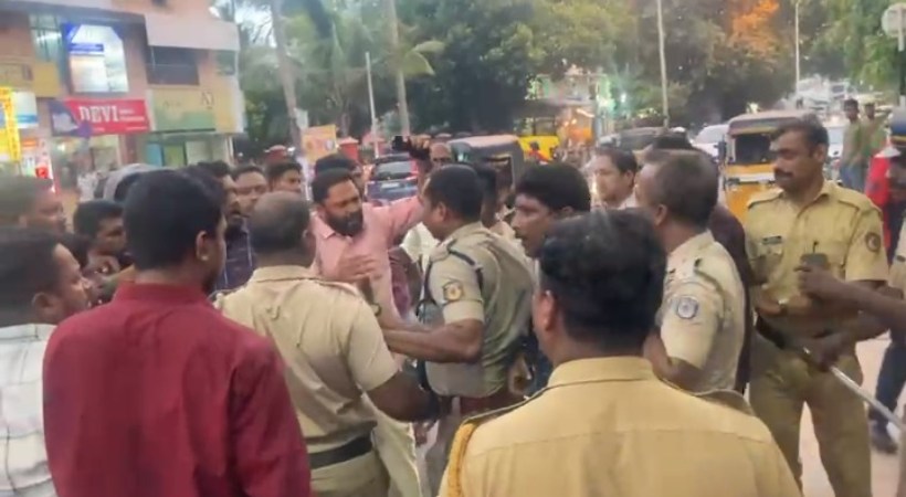 dyfi police clash thiruvananthapuram