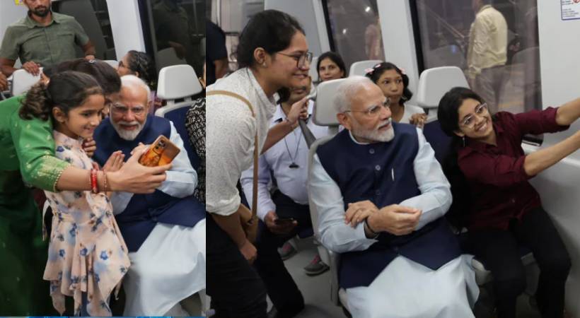 PM Modi in delhi metro