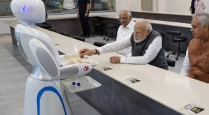 Robot serves tea to PM Narendra Modi