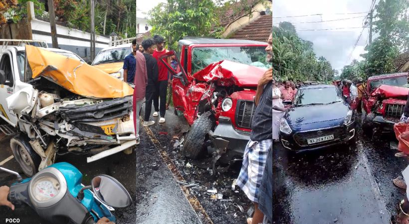 Vehicles collide in Thiruvananthapuram; 6 people injured