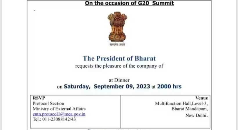INDIA to be renamed BHARAT? Presidential invite for G20 dinner sparks row