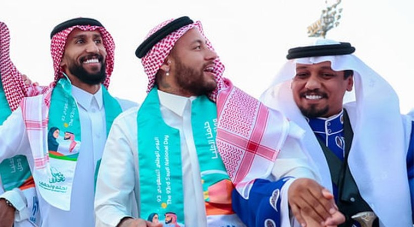 Neymar performs traditional Saudi dance Ardha