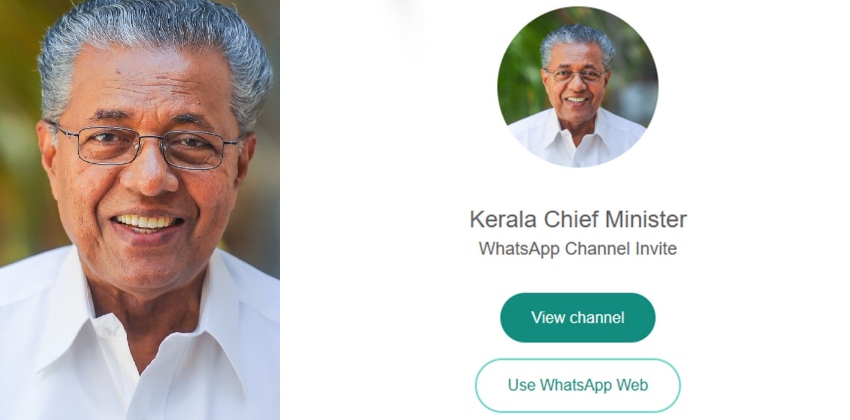 pinarayi vijayan started whatsapp channel