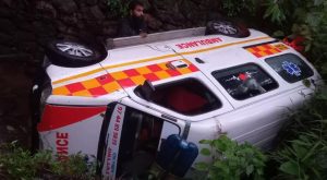 woman died after an ambulance fell into a stream in Idukki