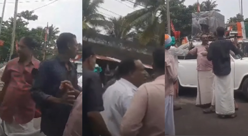 Congress workers clashe in Karunagapalla