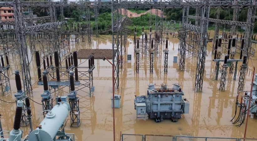 Kazhakoottam substation operation was disrupted due to heavy rain