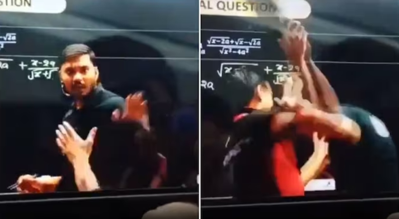 Student's slipper attack stuns Physics Wallah live class