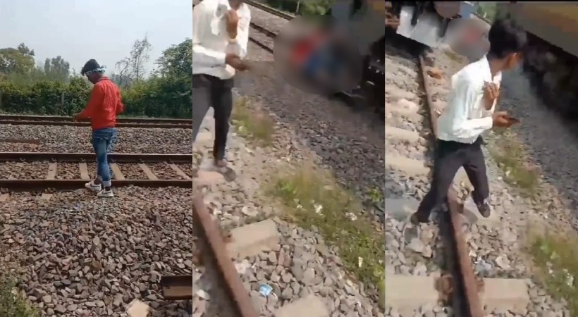 Train runs over teen making reel along railway tracks in UP (1)