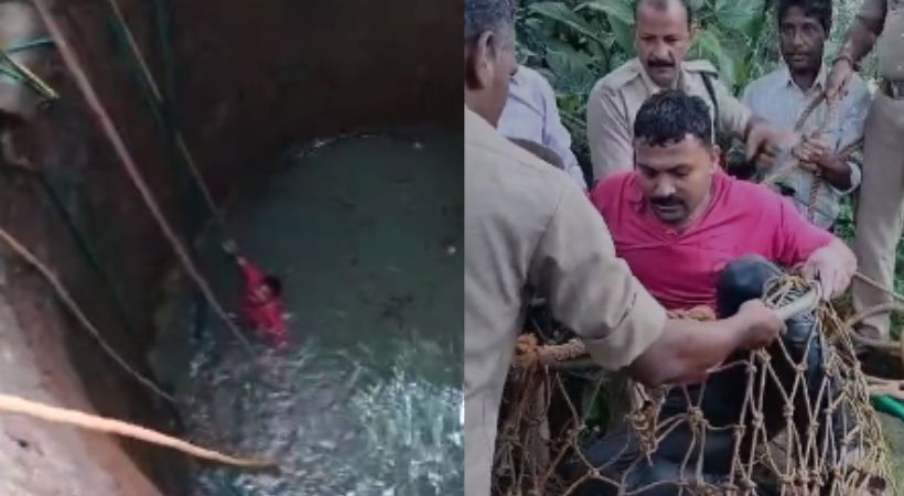 young man stuck in the well Thrissur