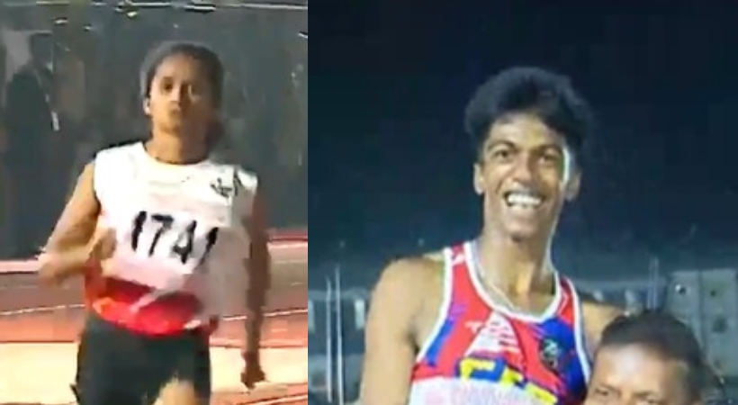 state school sports meet G Thara and P Abhiram 100 metres race winners