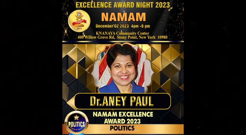 Namam political excellency award Dr Annei Paul
