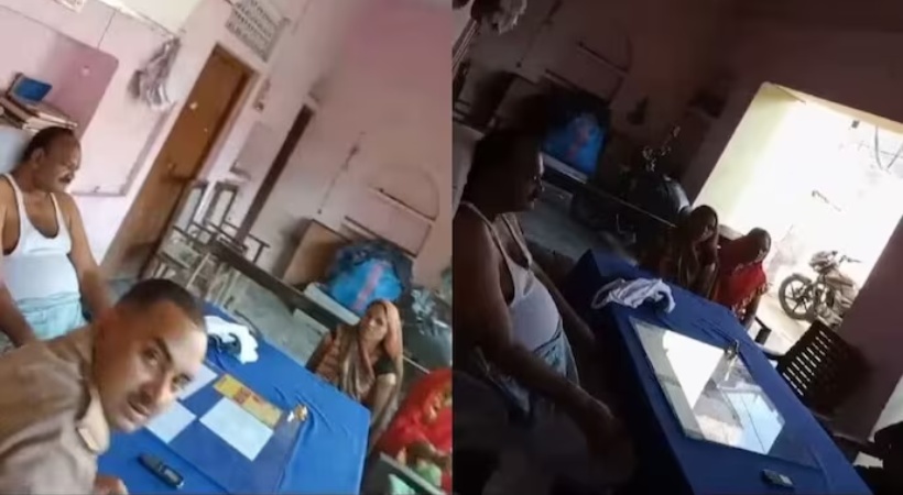 Uttar Pradesh cop transferred after video shows him wearing vest towel on duty