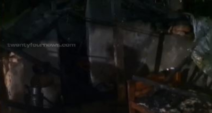 fire accident temporary home old woman died in Wayanad