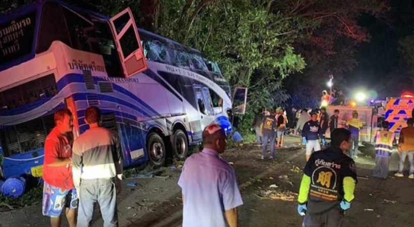 14 Killed, Over 20 Injured After Bus Loses Control, Hits Tree In Thailand