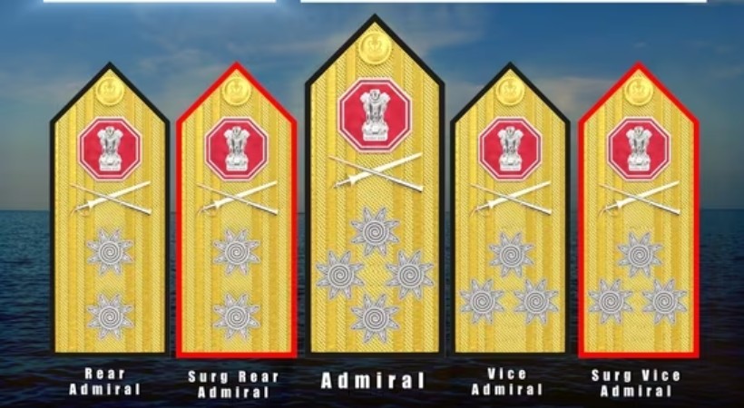 Indian Navy unveils new design of epaulettes for its top-rank officers
