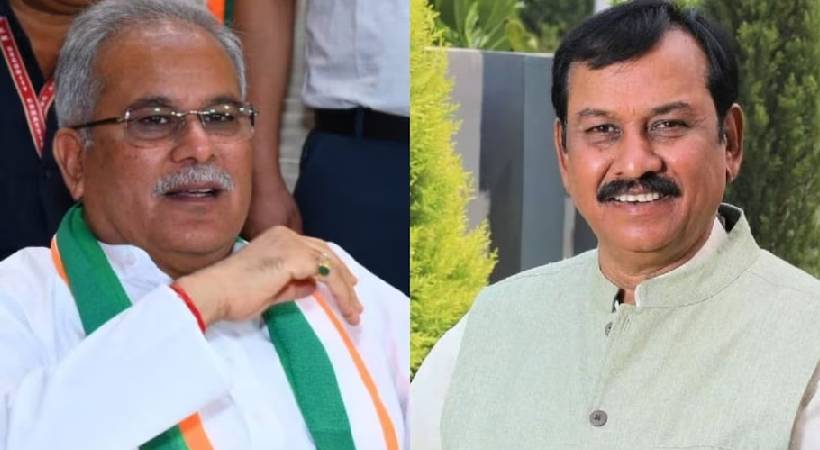 bhupesh baghel leads vijay baghel trails
