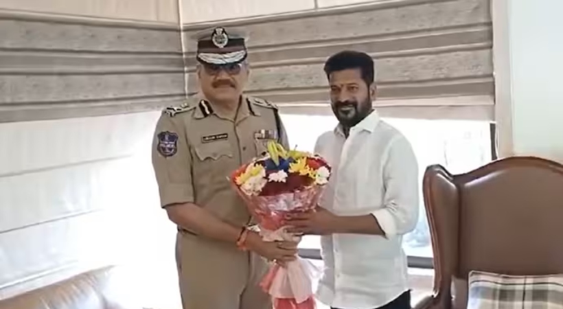 Telangana top cop suspended, met Revanth Reddy with bouquet before result: Sources