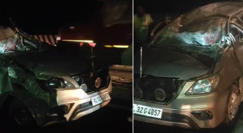 Car collides with lorry at Kuthiran one death 5 injured