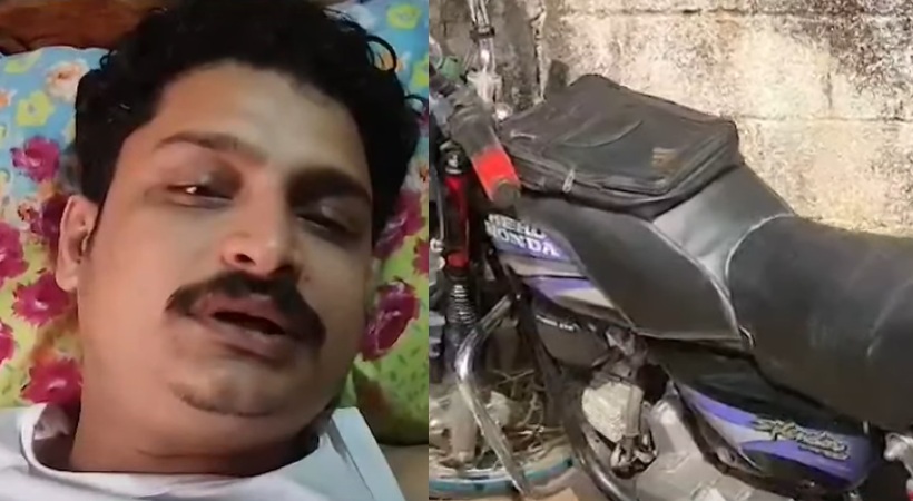 A young man was injured after his bike hit a tiger on the road