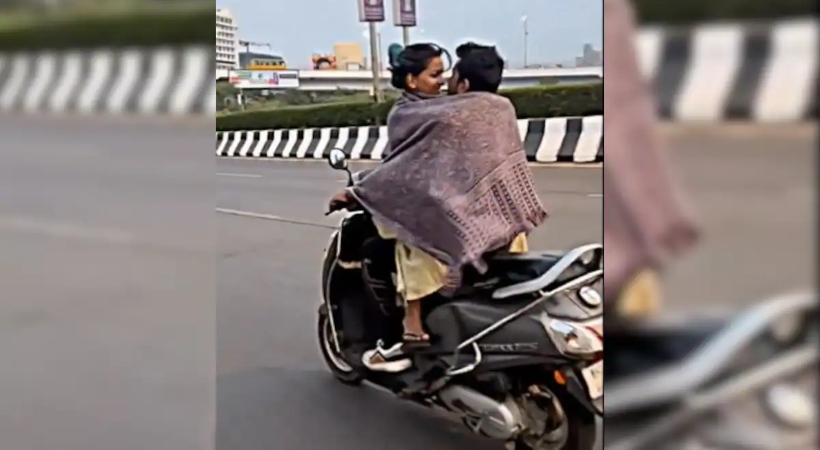 Couple's Bizarre Act On A Two-Wheeler In Mumbai Prompts Police Action