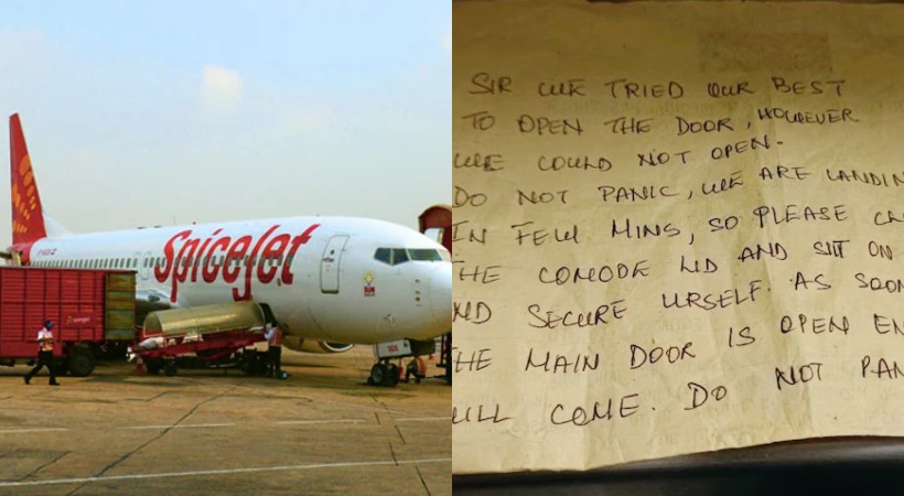 Flier Trapped In SpiceJet Plane Toilet For An Hour After Door Lock Jams
