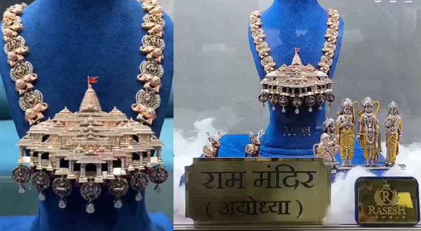 businessman gifted diamond necklace with 5000 diamonds to ramlalla