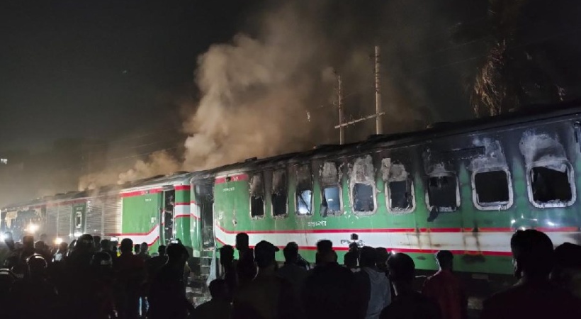Suspected arson on Bangladesh train kills 4 ahead of Sunday election