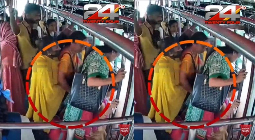 Theft inside Palakkad private bus