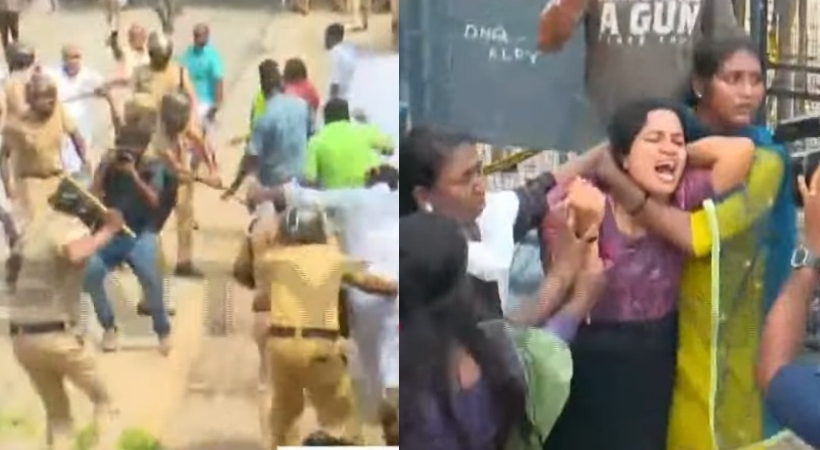 youth congress march police attack