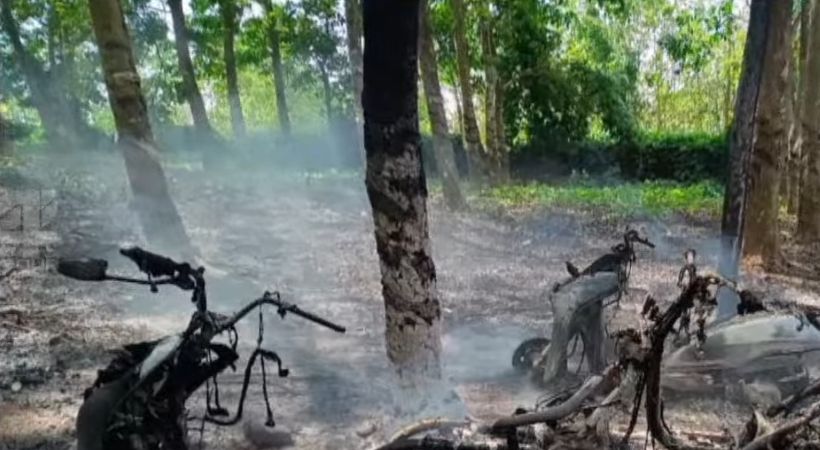 Forest officer's vehicle got fire