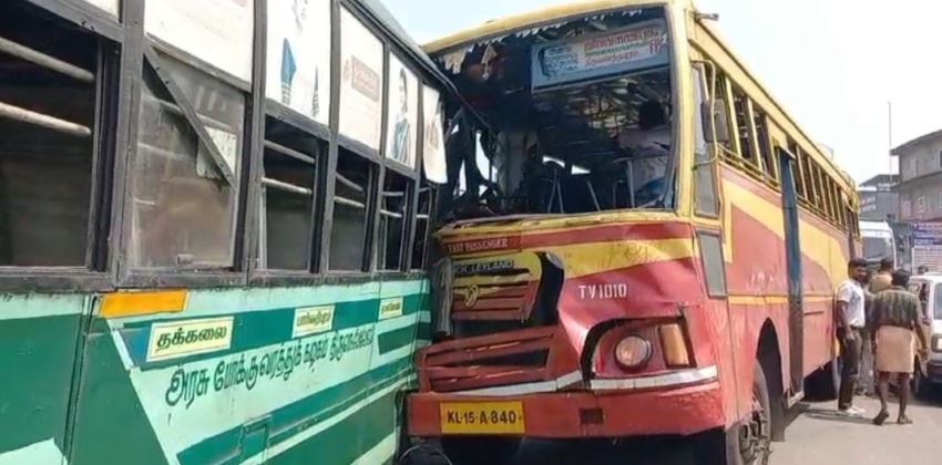 KSRTC Bus Accident in Marthandam