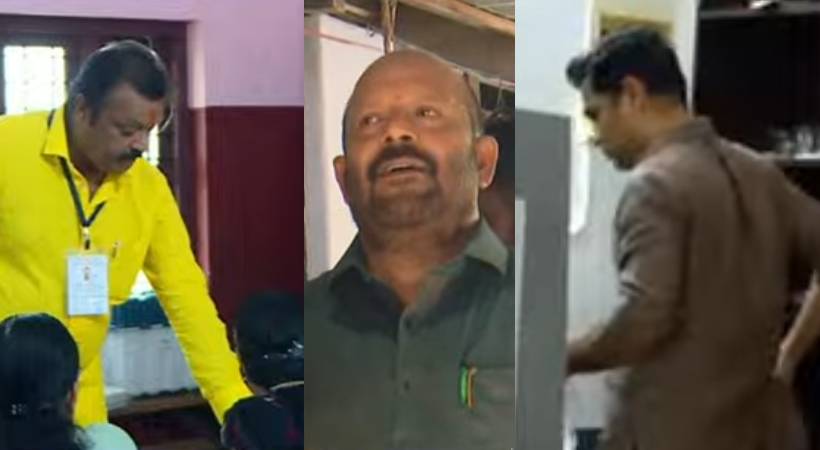 kerala begins voting candidates cast vote