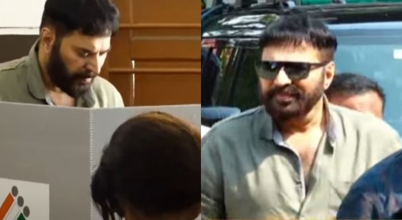 Mammootty cast his vote at ponnurunni