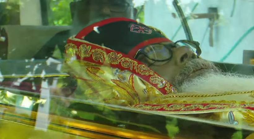 The body of late Believers Church President KP Yohanan was brought to Niranam