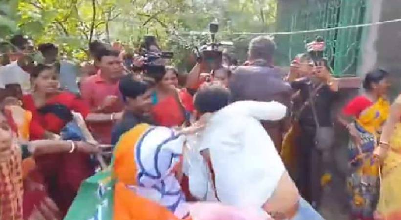 TMC workers and BJP workers clashed again in Sandeshkhali
