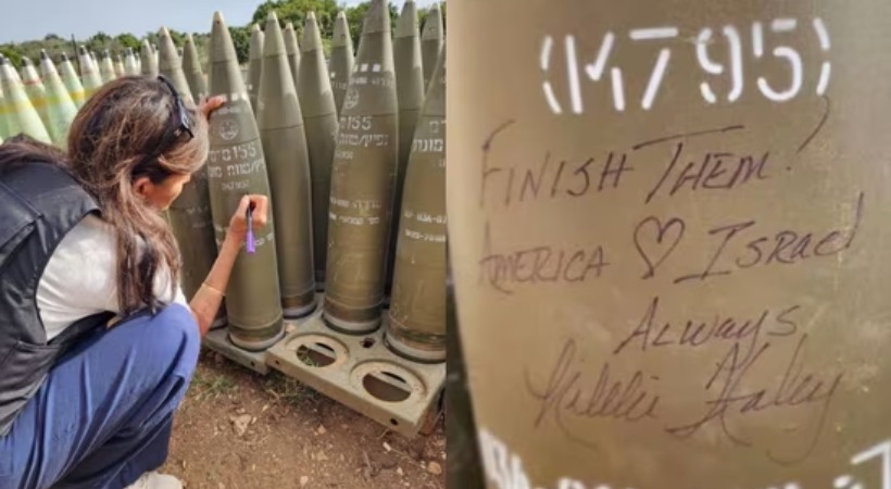 Nikki Haley blasted for writing finish them on Israeli shell