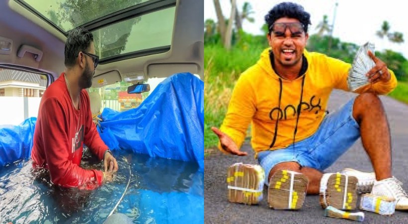 action against youtuber sanju techy for making swimming pool inside car