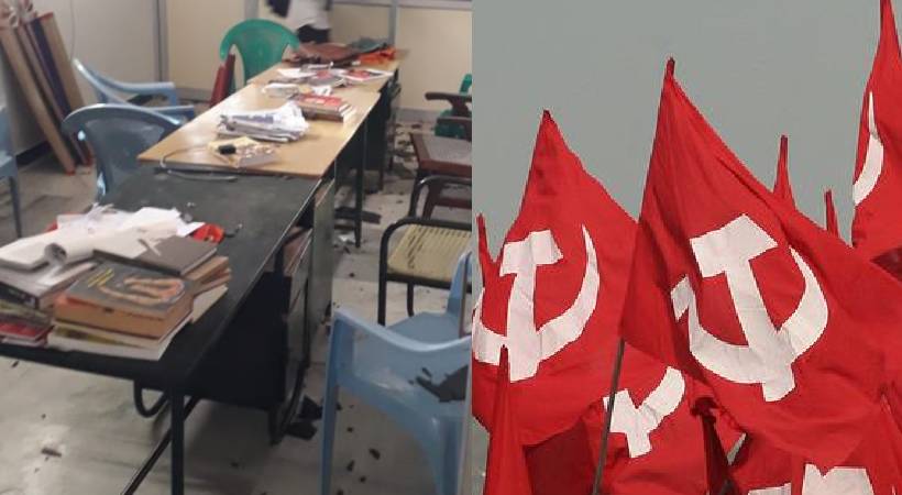 CPIM office attacked Tamil nadu Tirunelveli