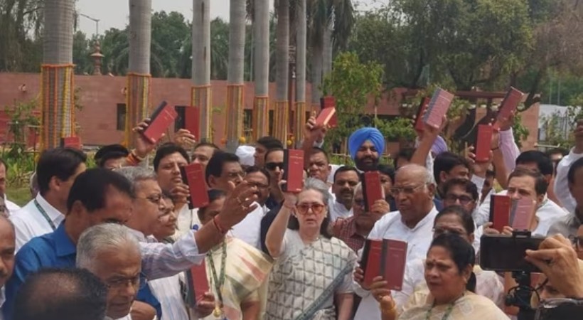 INDIA bloc launches protest outside Parliament amid pro-tem Speaker and Neet row