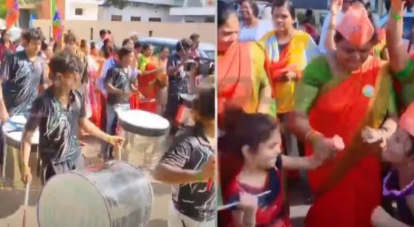 BJP workers at Thrissur celebrate Suresh gopi's union minister post